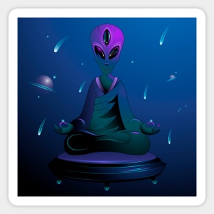 Alien. Zen meditation Sticker